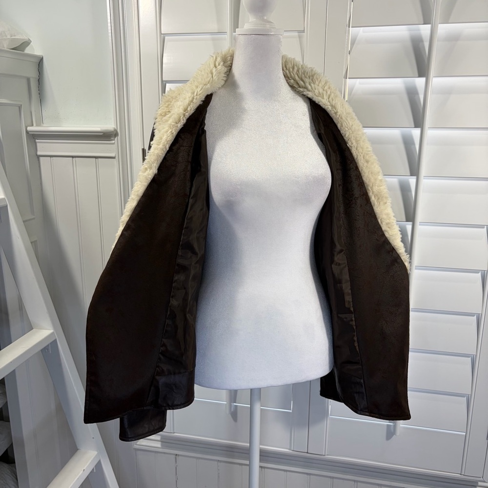 Jack by BB Dakota Brown Jacket with Faux Shearling Teddy Collar - Picture 2 of 8